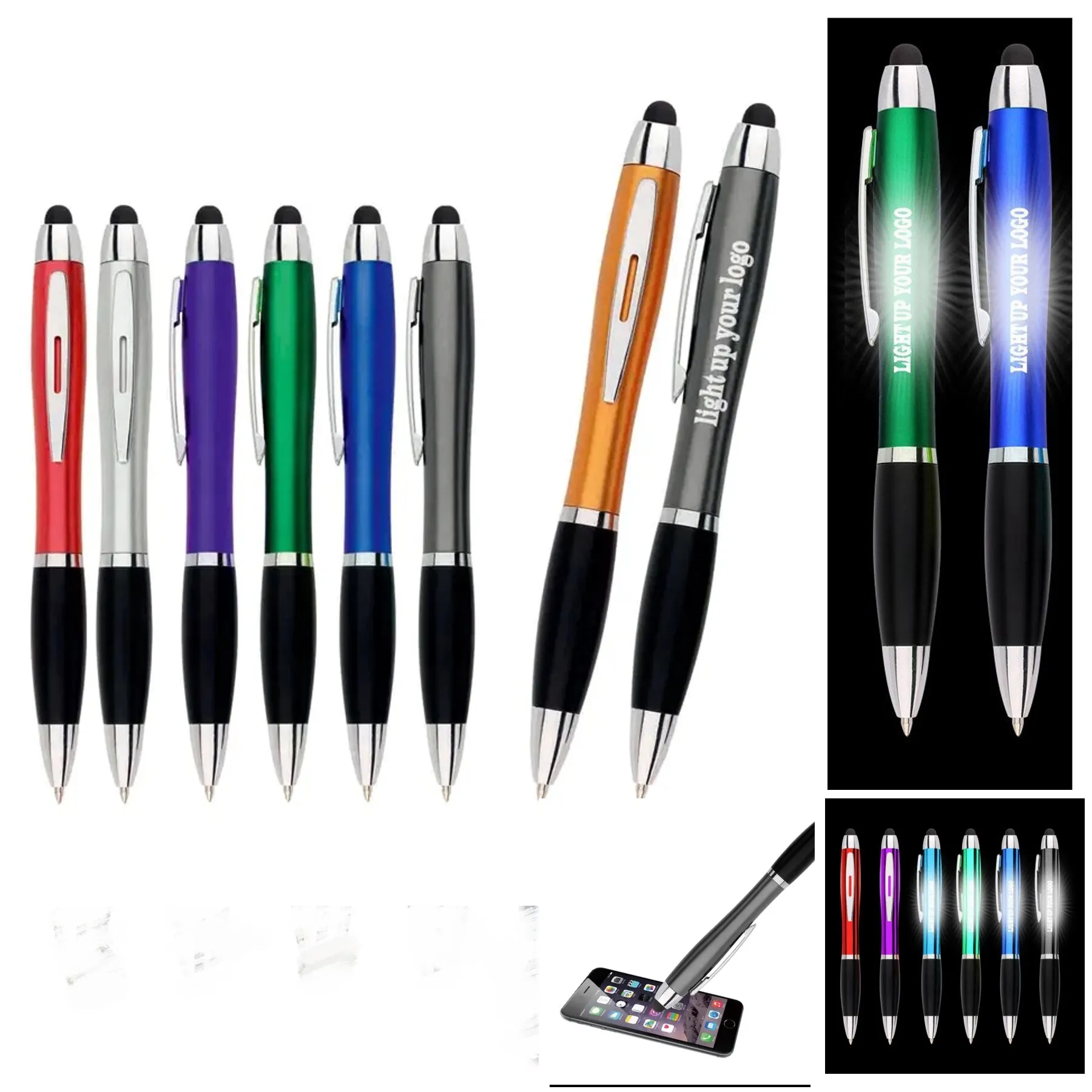 Illuminated Logo Gourd Shaped Touch Ballpoint Twist Pen 1