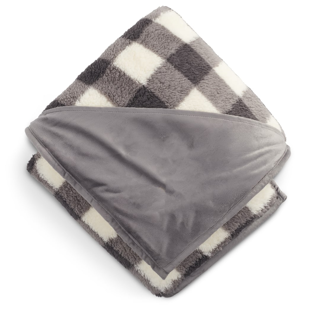 Field & Co.® Double Sided Plaid Sherpa Blanket 48