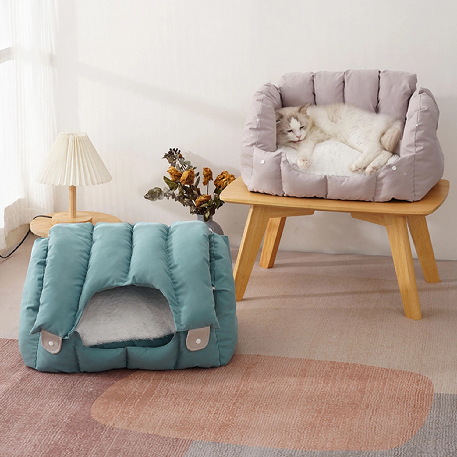 Sofa-Shaped Pet Bed With Cover Detachable Washable 3