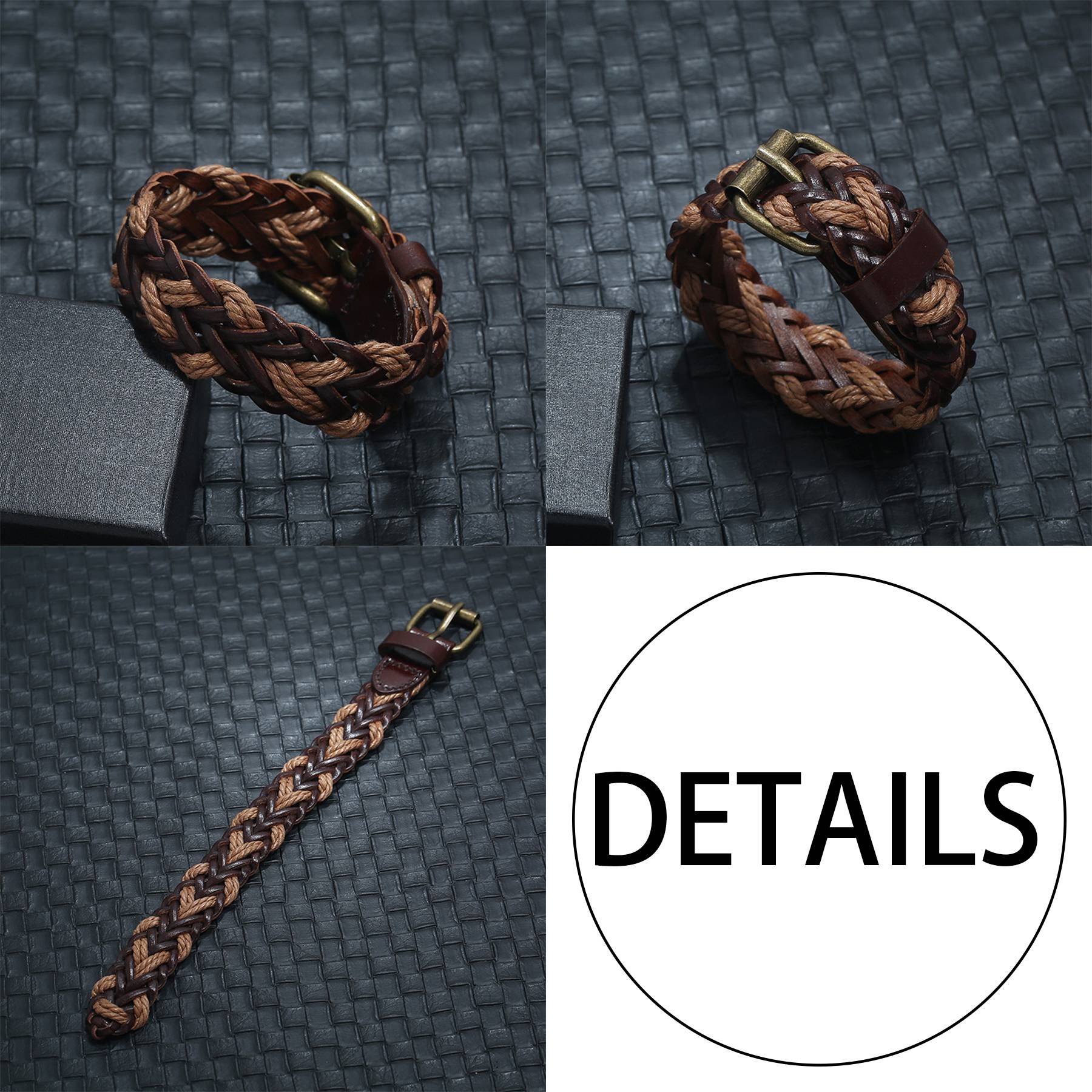 PU Simple personality street photography men's bracelet 6
