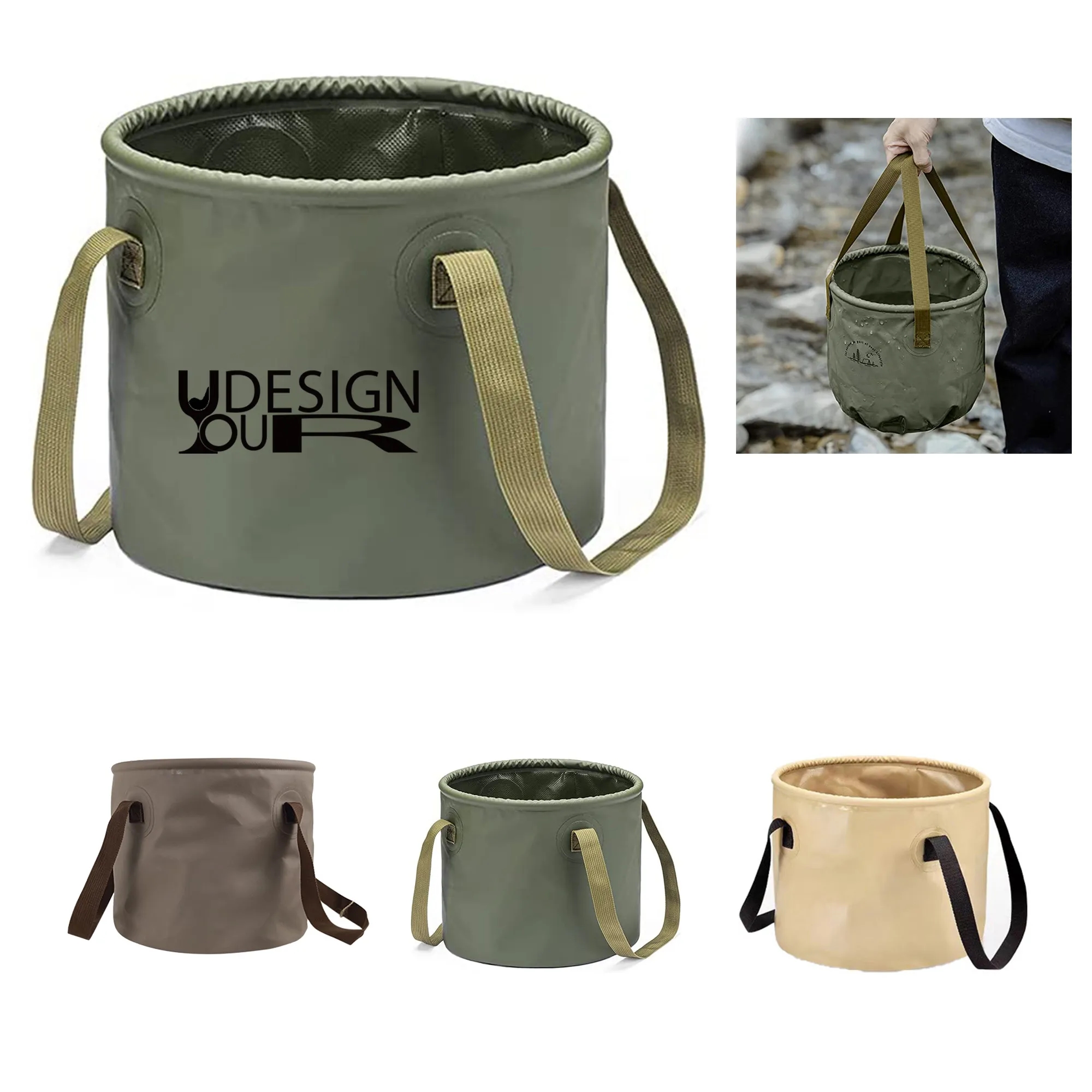 Foldable Bucket with Handles for Camping 4