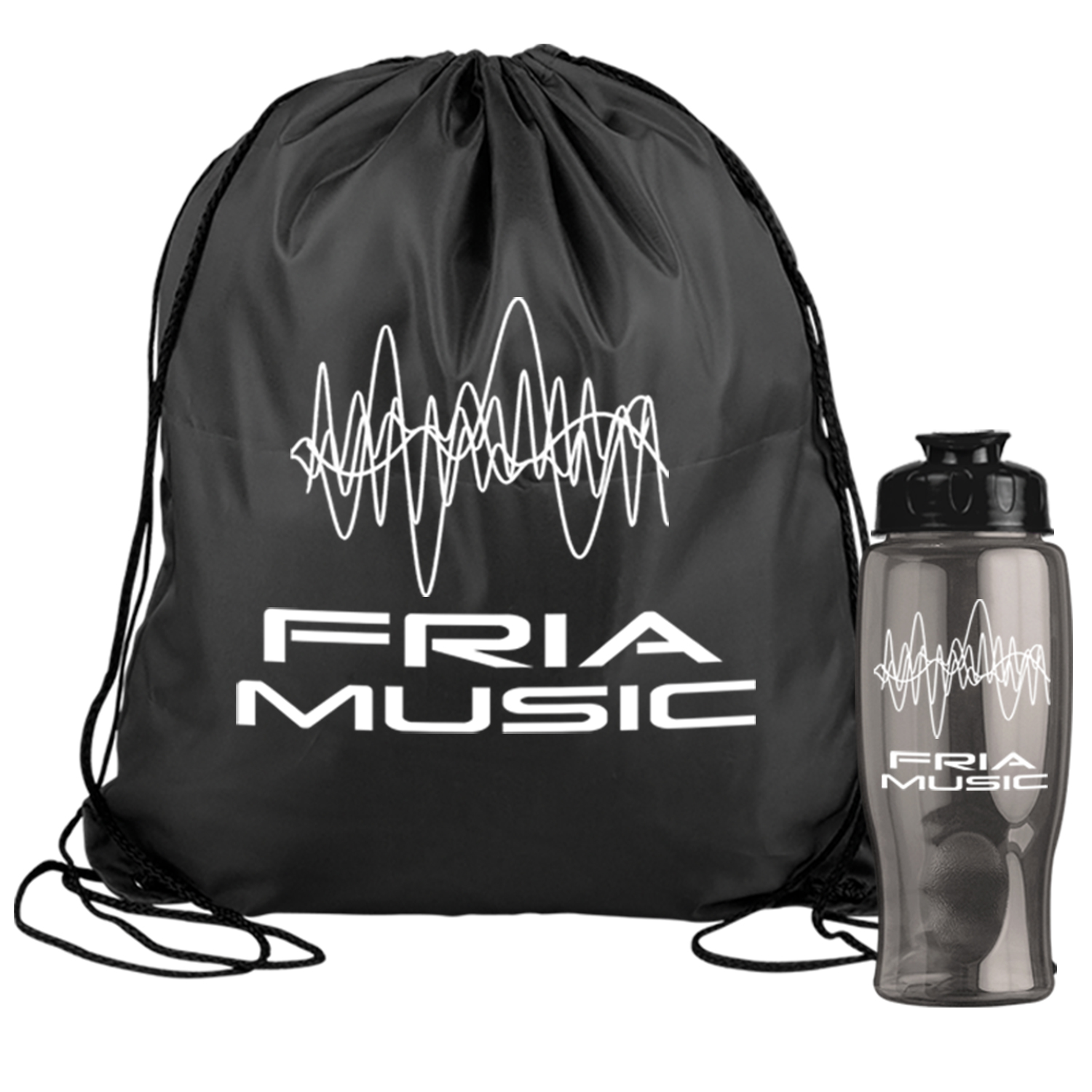 Bottle in a Drawstring Backpack Combo Kit 3