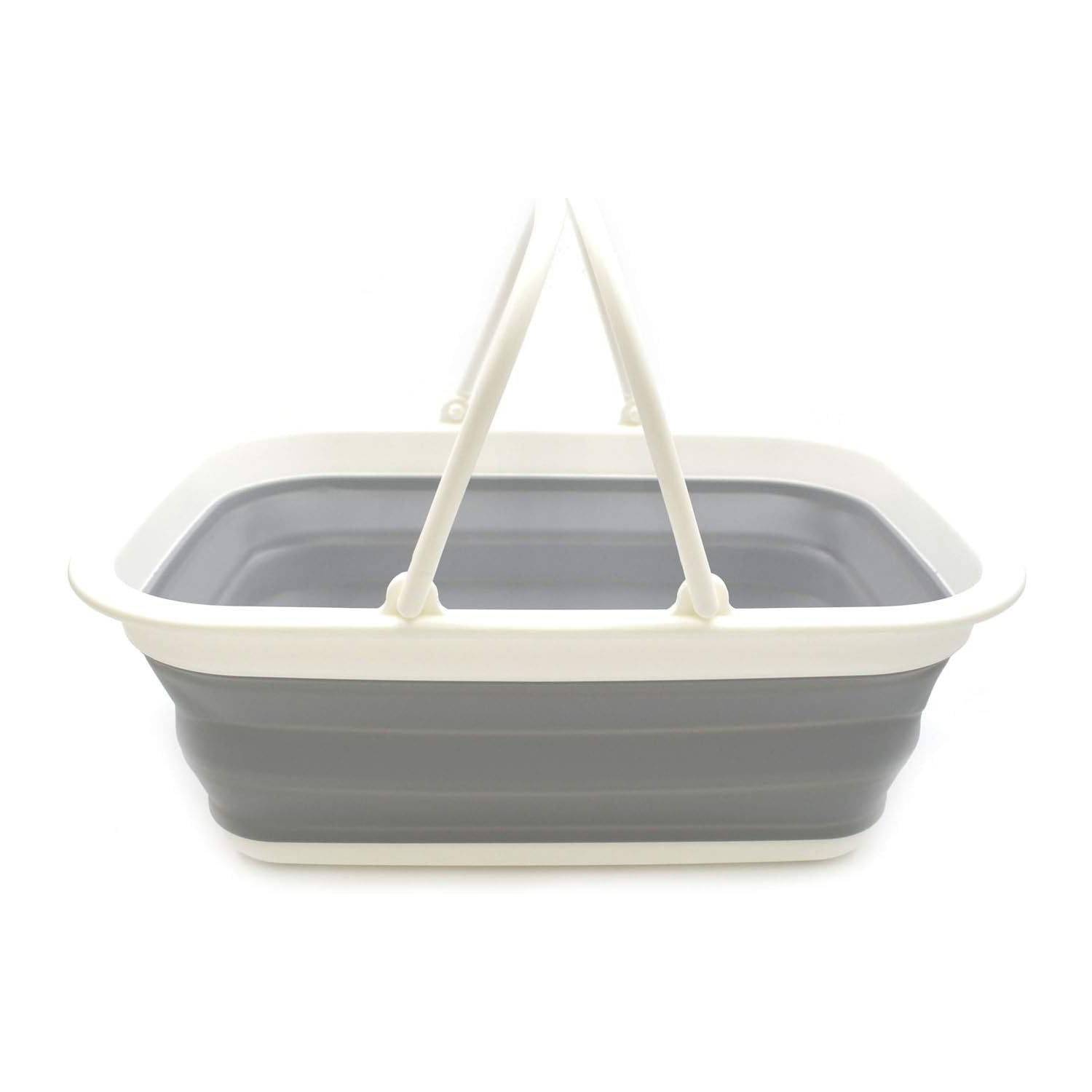 Collapsible Plastic Laundry Basket w/ Handle 3