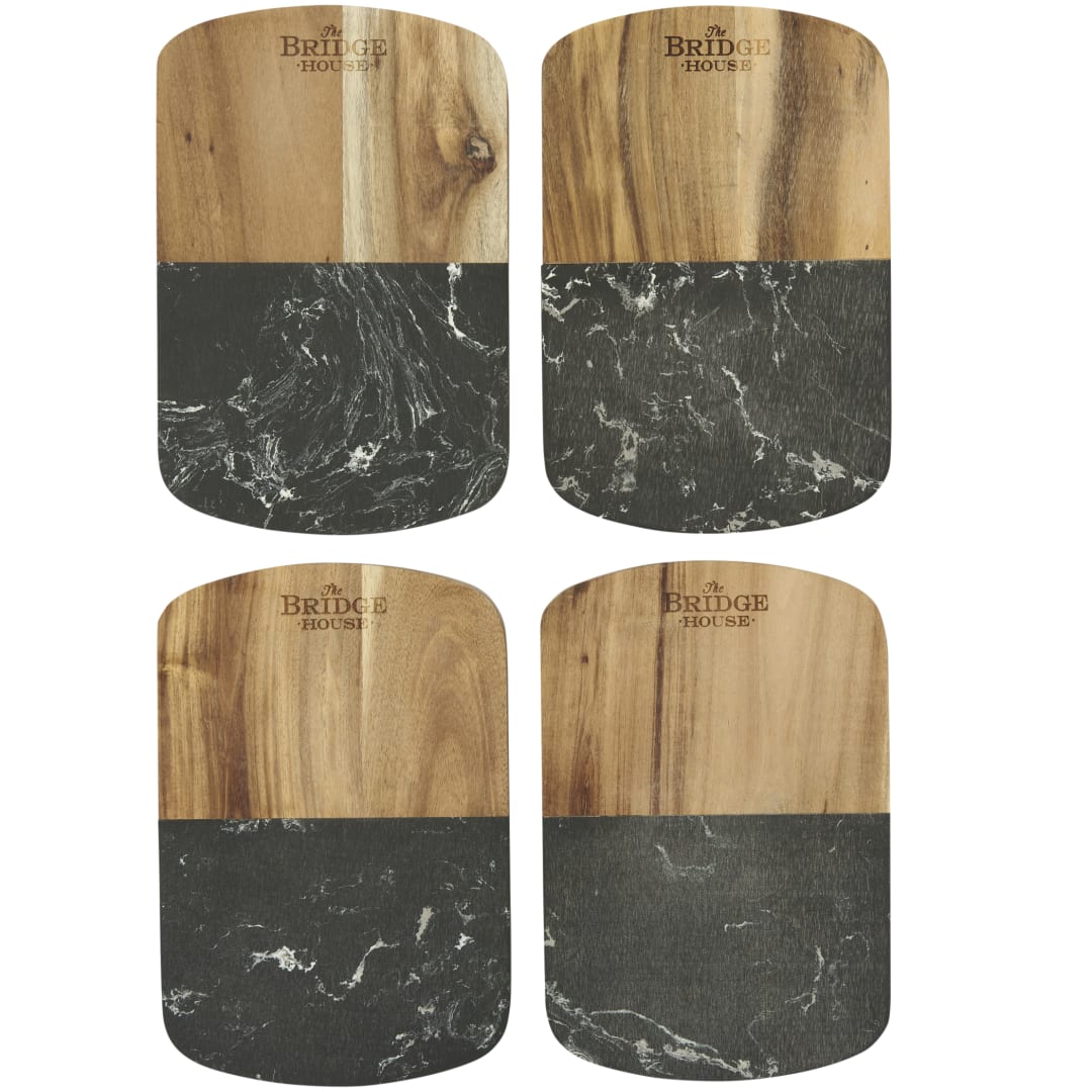Black Marble Cheese Board Set with Knives 34