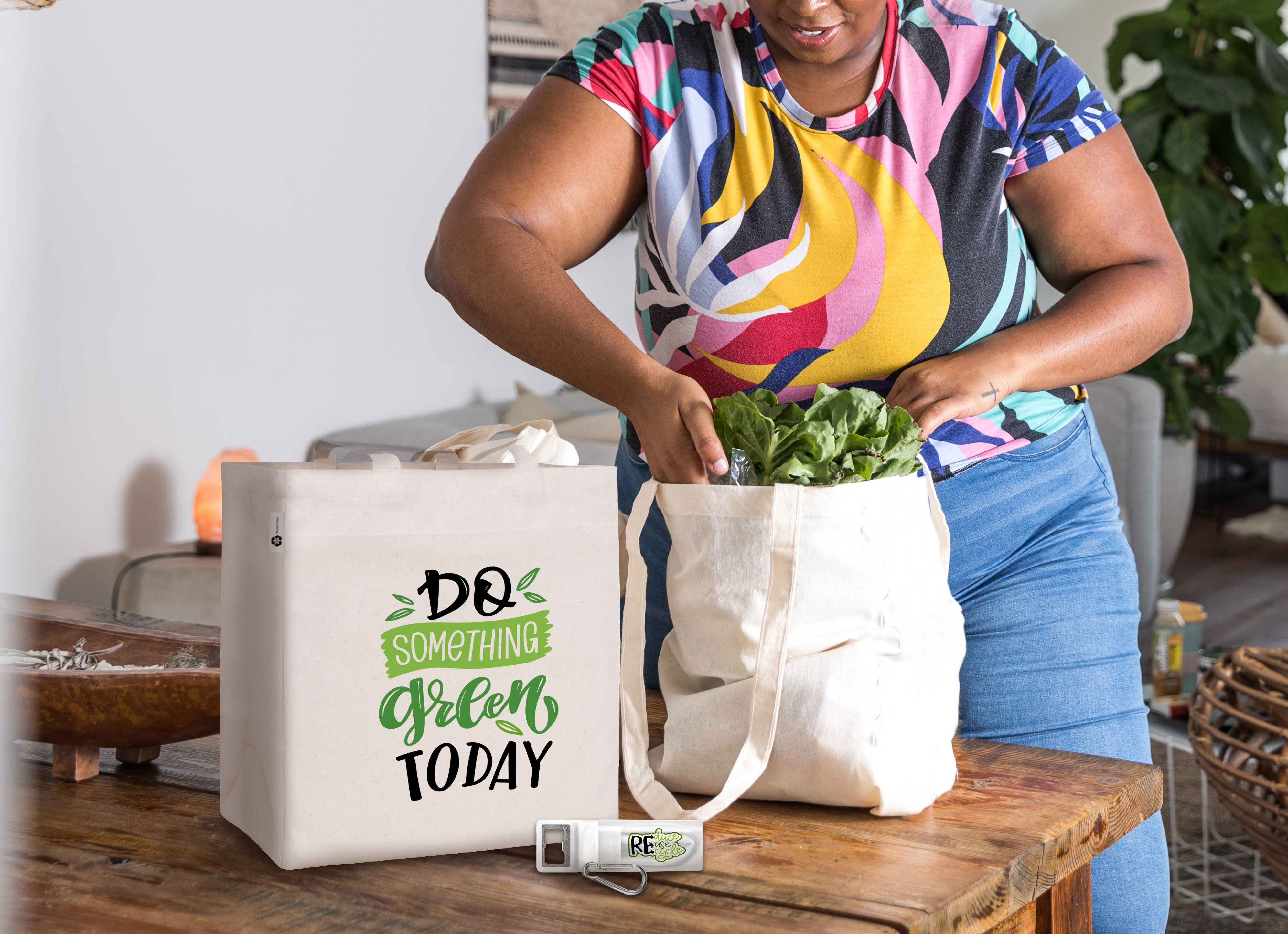 V Natural Cotton Tote