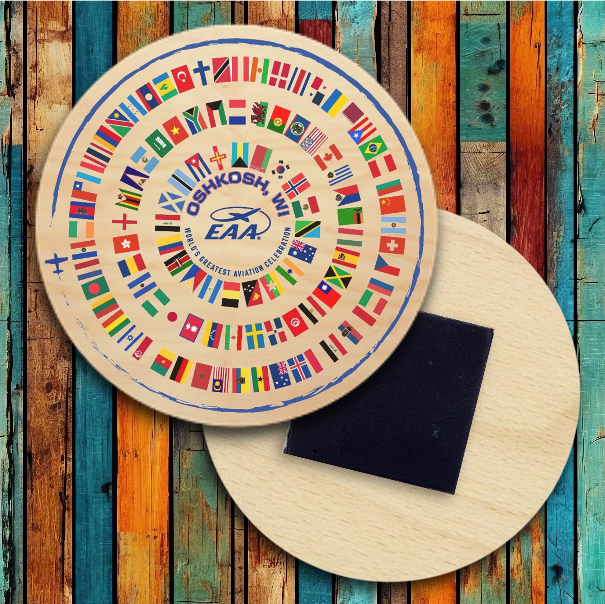 2" Round Wooden Magnet 7
