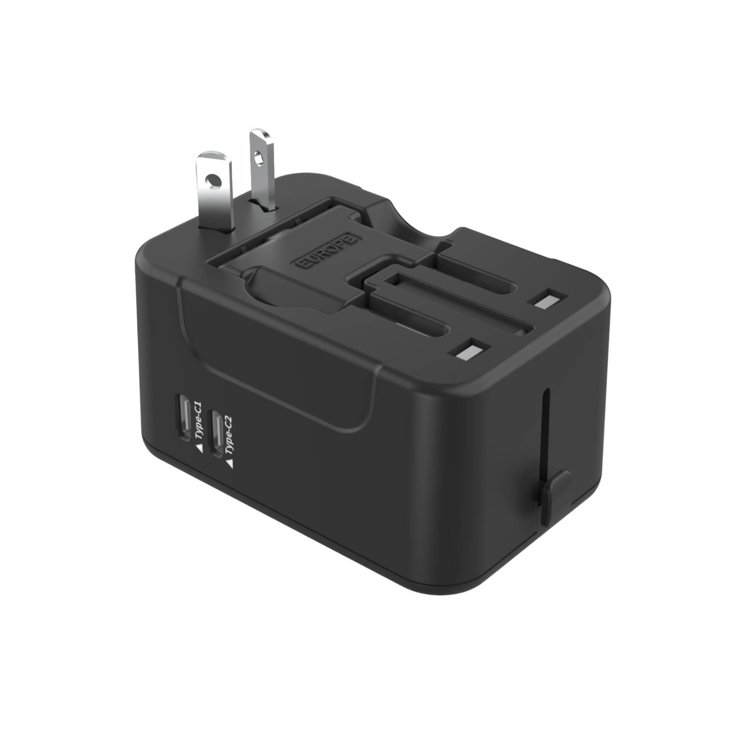 Dual Type C USB A Universal Travel Adapter 2
