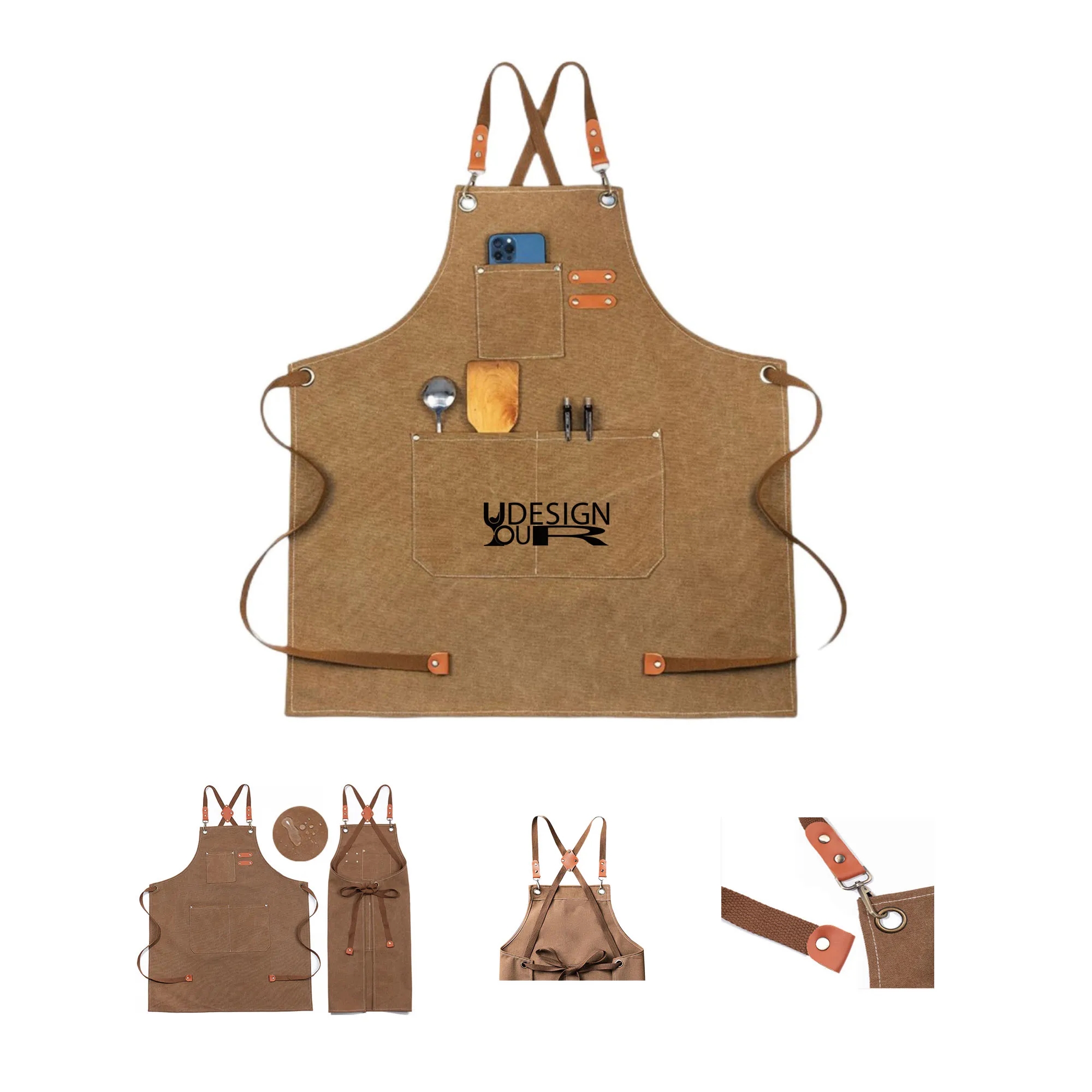 Canvas Cross Back Adjustable Apron 3