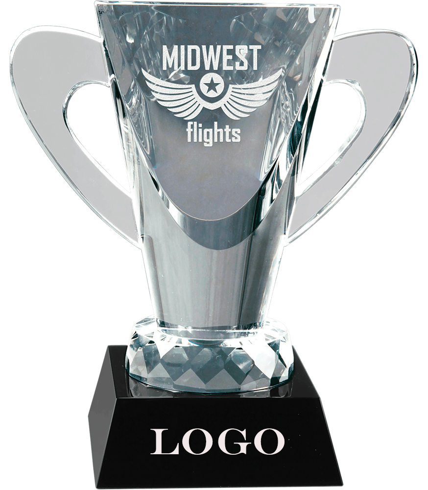 6-1/2" Optical Crystal Cup on Black Pedestal Base. 2