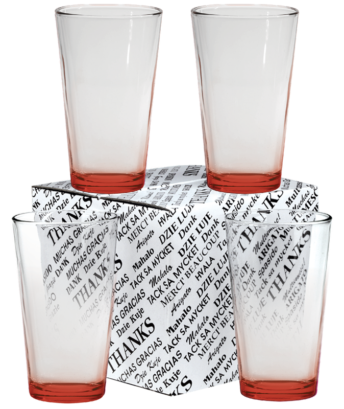 16 oz. Mixing Glass Thank You Set 19