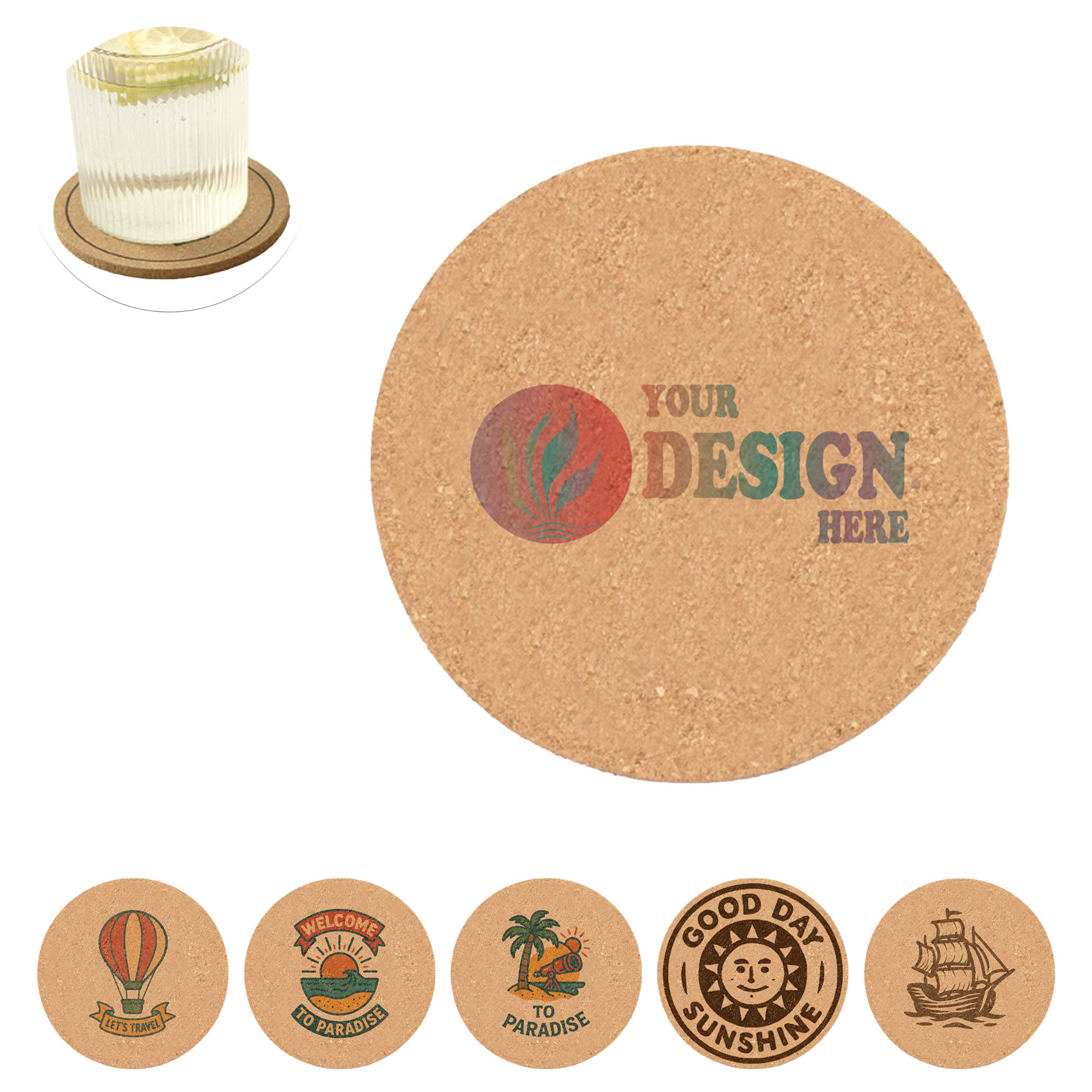Round Wood Drink Coaster 3