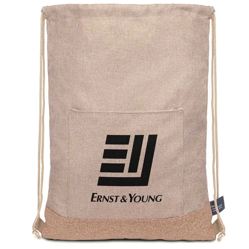 Taylor RPET Drawstring Backpack - Khaki 5