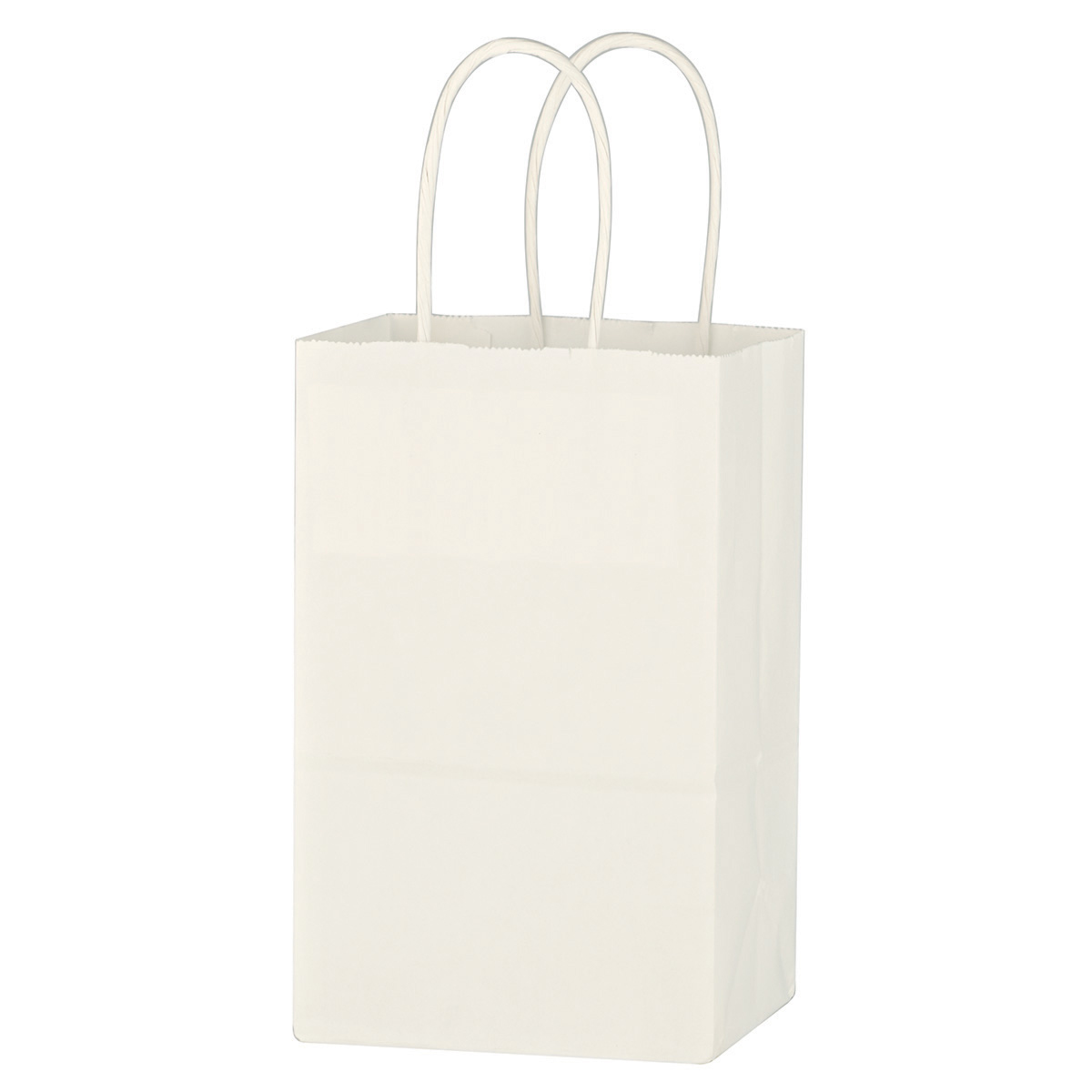Kraft Paper White Shopping Bag - 5-1/4" x 8-1/4" 4