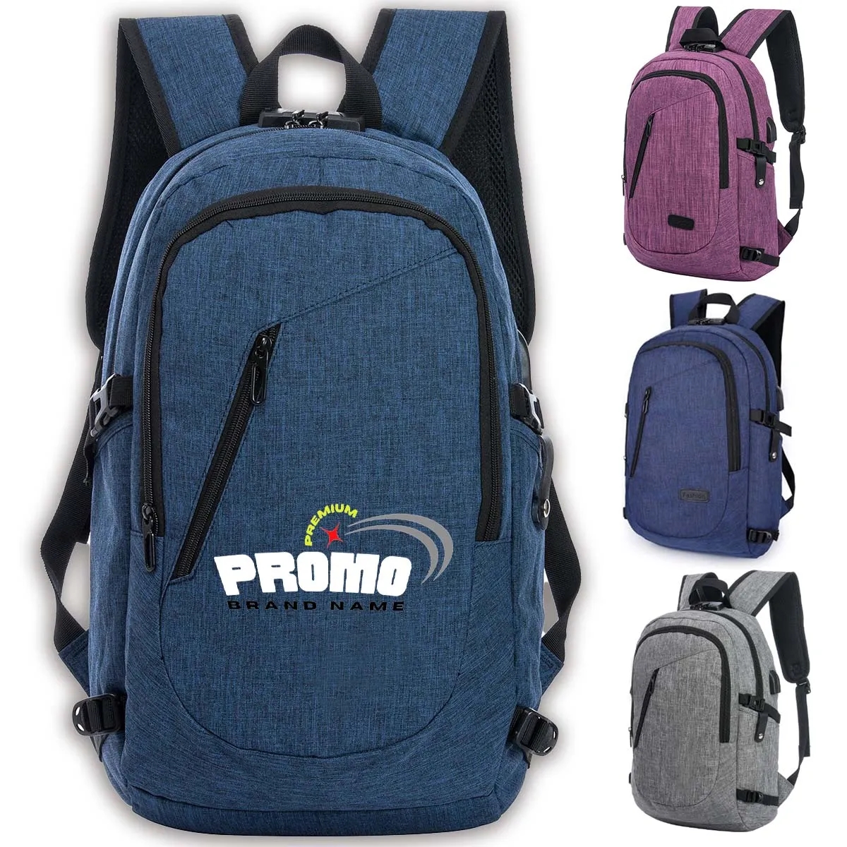 Large Capacity Anti-Theft Laptop Backpack w/ USB Port & Lock 12