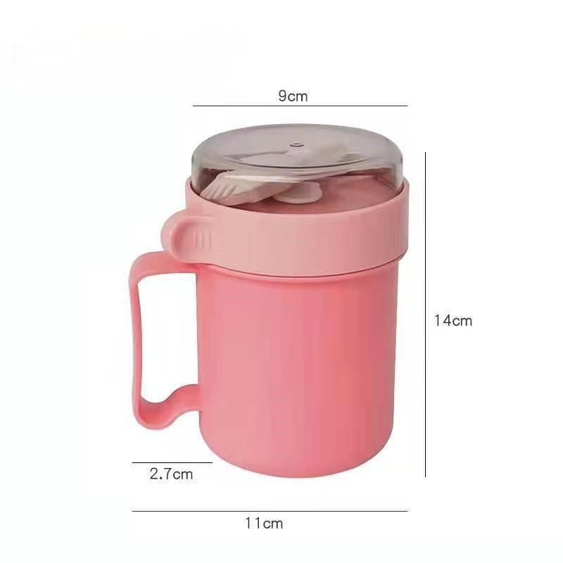 Portable Soup Cup With Lid Spoon 4