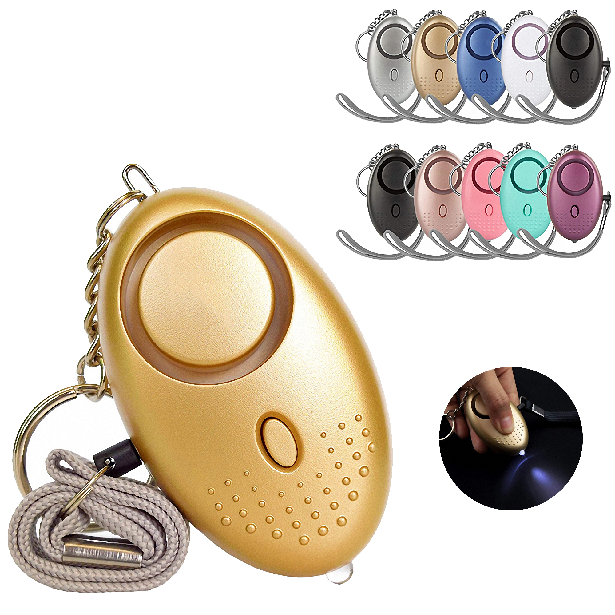 Compact LED Flashlight and Emergency Alarm Keychain 8