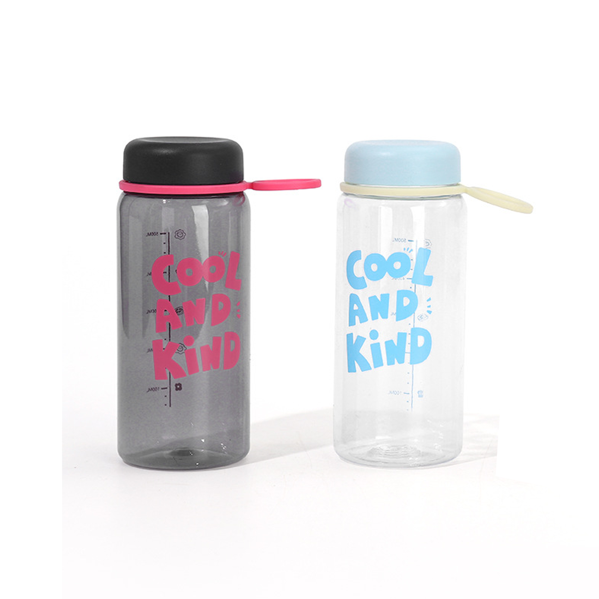 20oz Transparent Plastic Water Bottle Portable Rope Cup 2