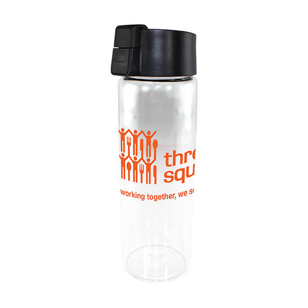 20 oz. Durable Clear Glass Bottle with Flip Top Lid 6