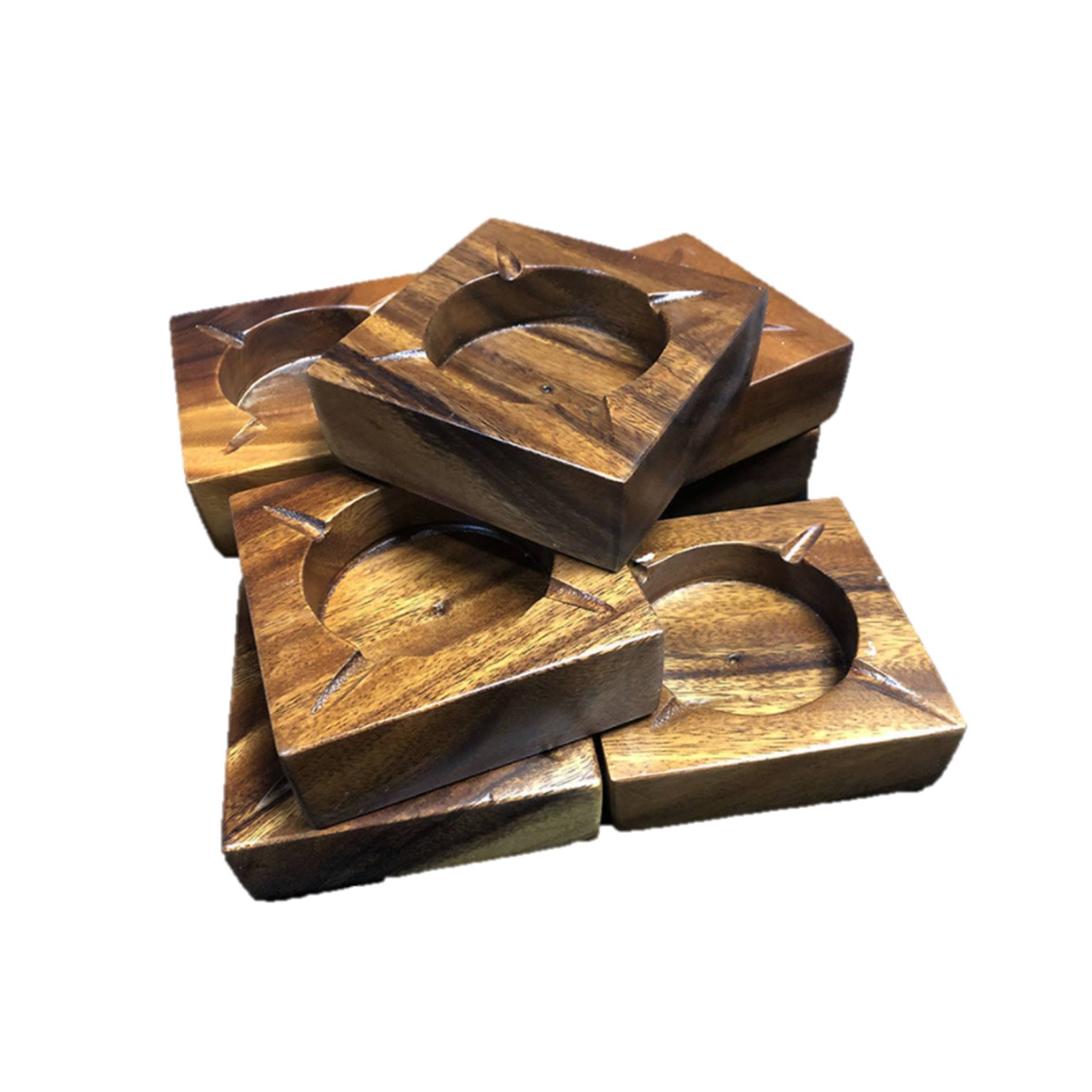 Creative Square Cigarette Wooden Ashtray 3