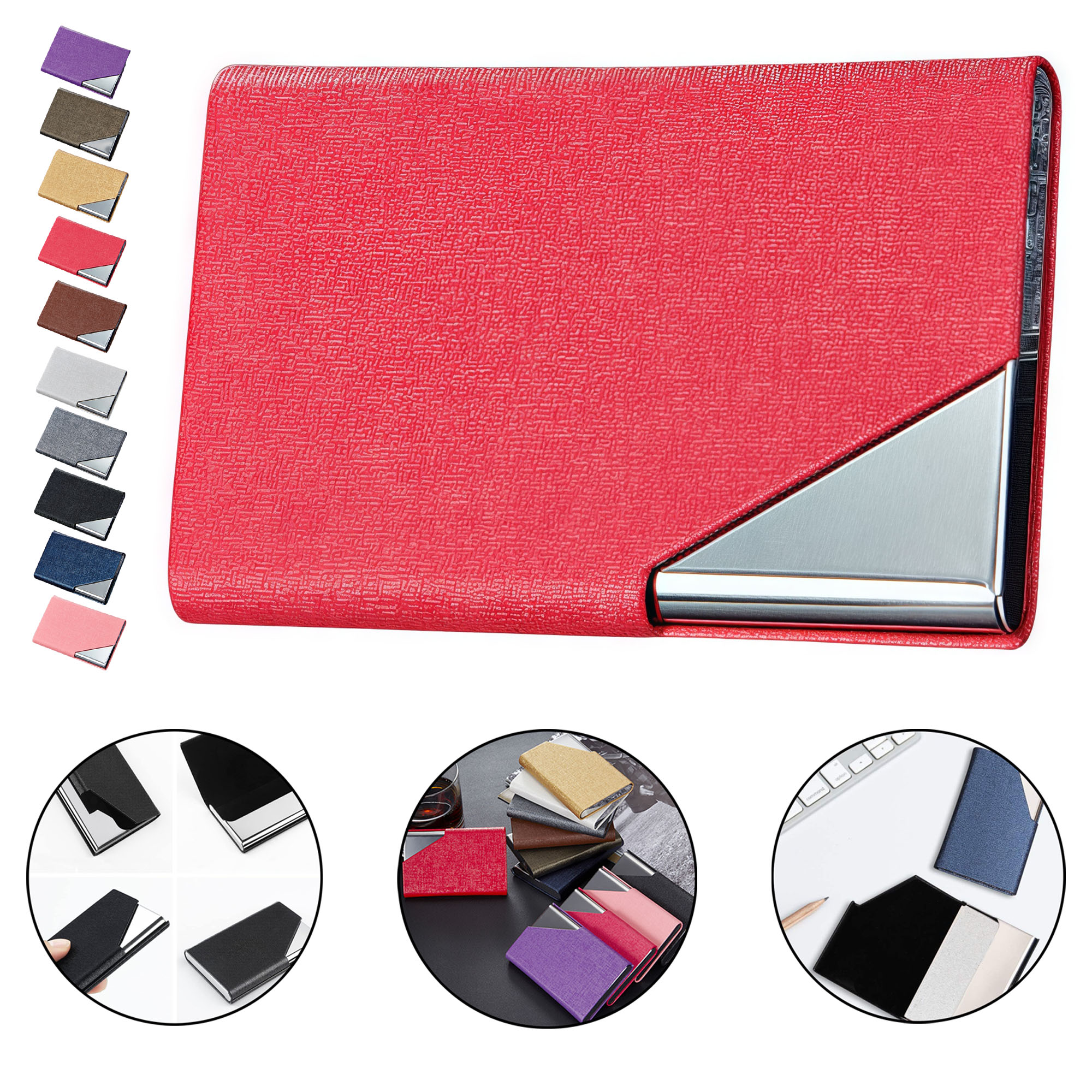 Stainless Steel Business Card Holder with Strong Magnetic Closure 7