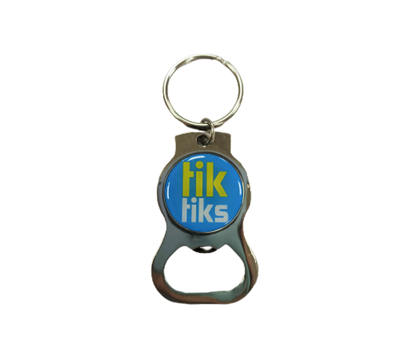 Round Metal Bottle Opener Keyring 1