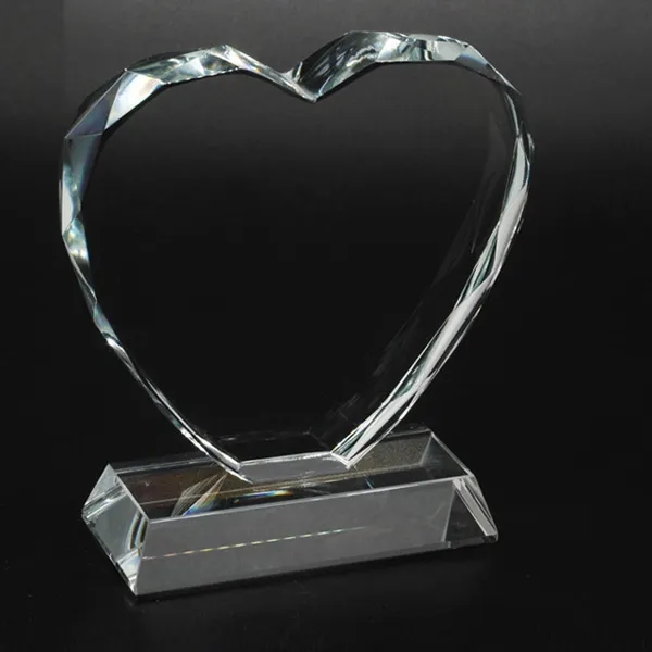 Engraved Heart Shaped Crystal Trophy Awards 4