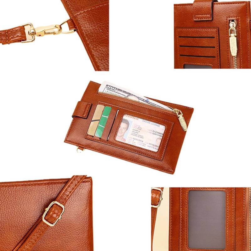 Women's Soft PU Leather Wallet Crossbody Bag Phone Purse 4