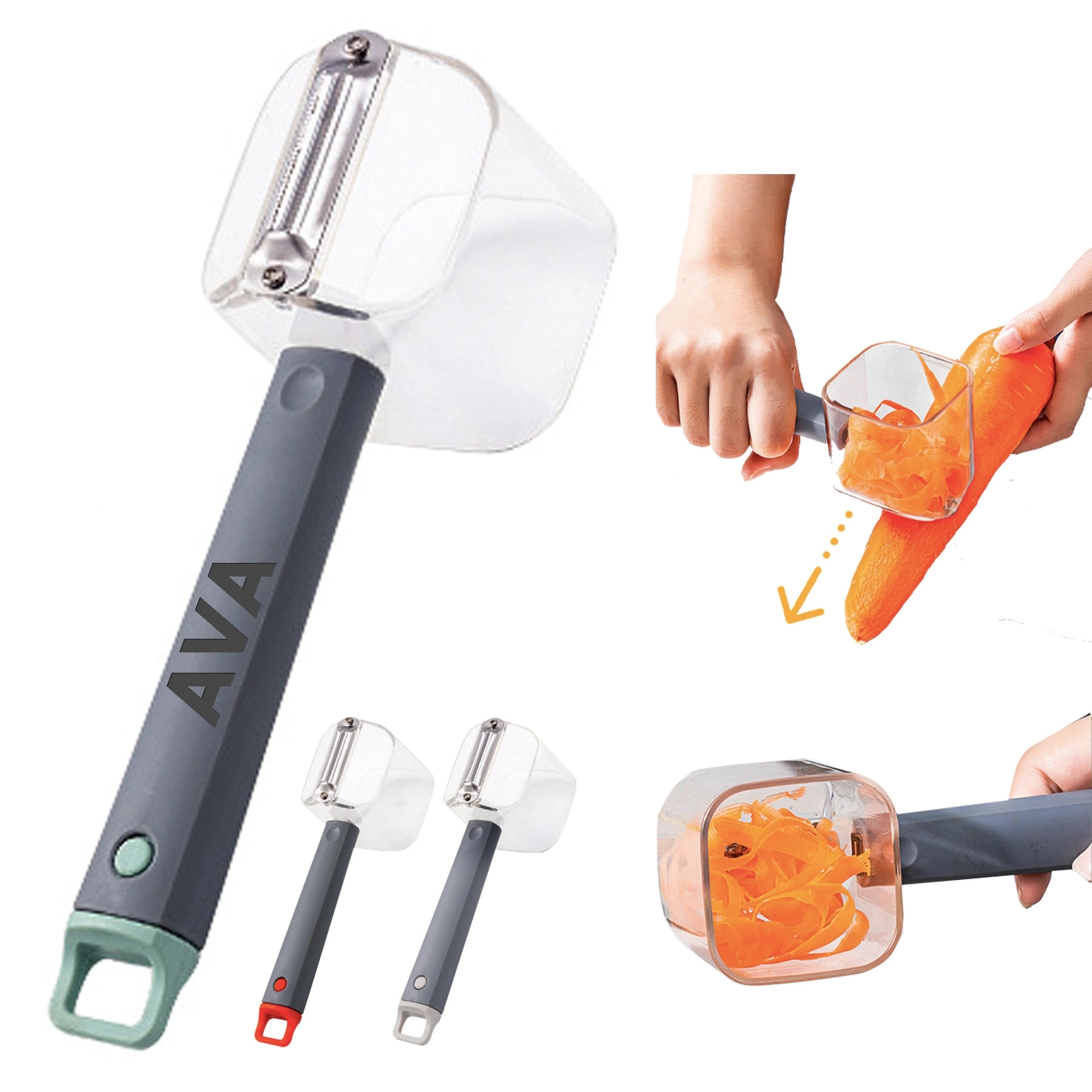 Stainless Steel Peeler With Storage 2