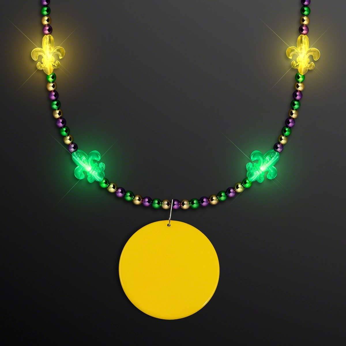 Light Up Fleur de Lis Jewelry, Mardi Gras Medallion 2