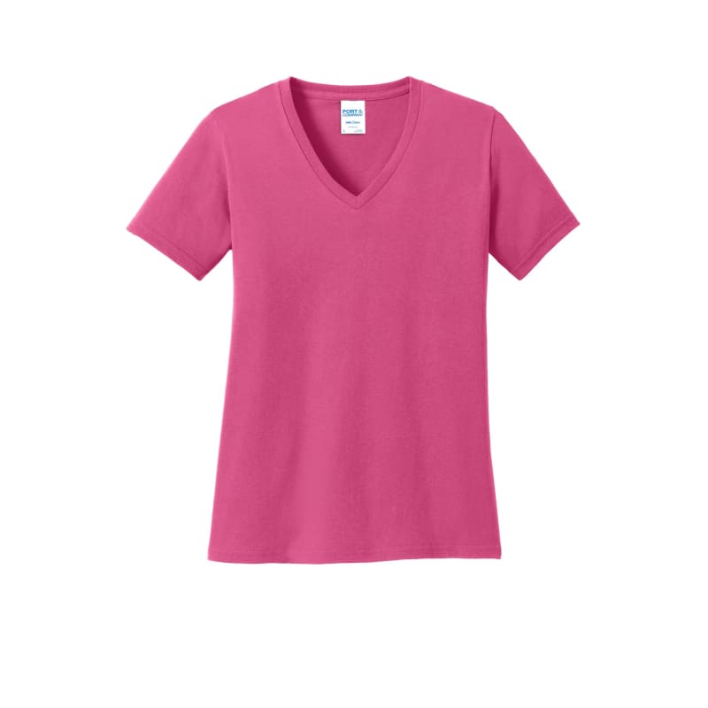 Port & Company Women's Core Cotton V-Neck Tee. 29