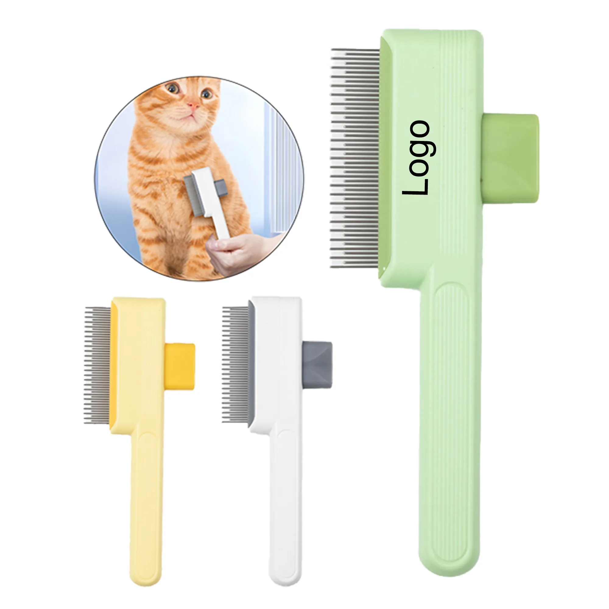 Self Cleaning Pet Slicker Brush Deshedding 2