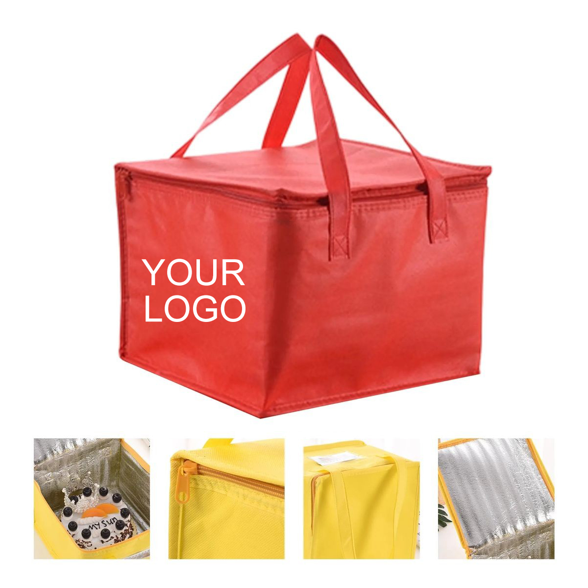 Customizable Insulated Lunch Bag 11" x 11" x 7.1" for Eco-Friendly Use 2