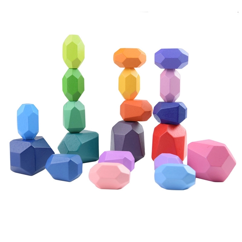Stacking Stones Toy Wooden Rock 3