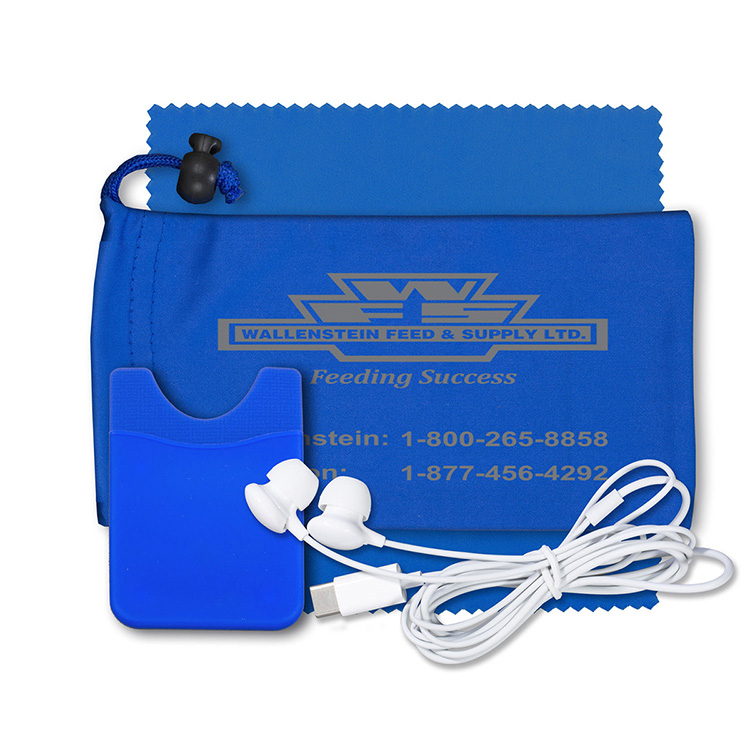 "Tuneboom Lux " Mobile Tech Earbud Kit with Microfiber Cloth, 8