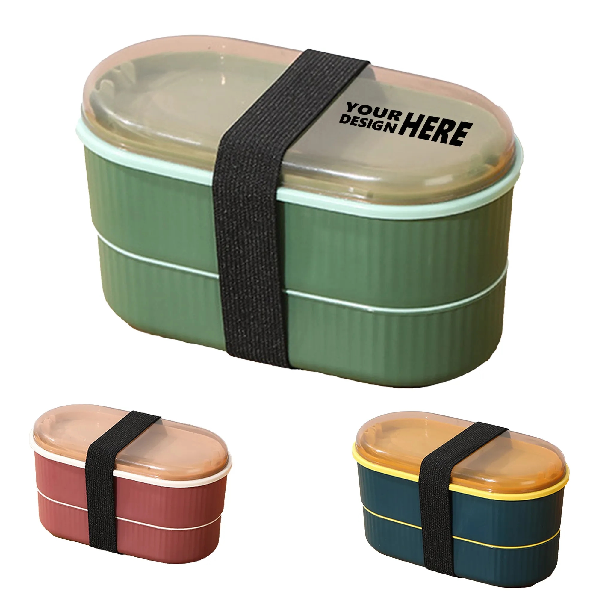 Dual Layer Safe Bento Box with Utensil Set 3