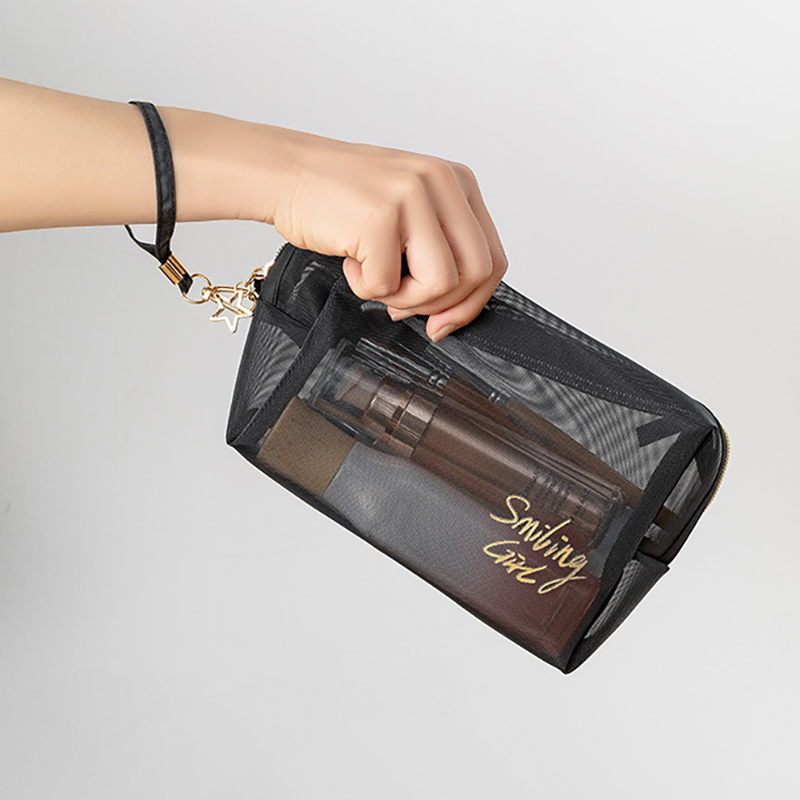 Black Mesh Toiletry Bag Cosmetic Bag 3