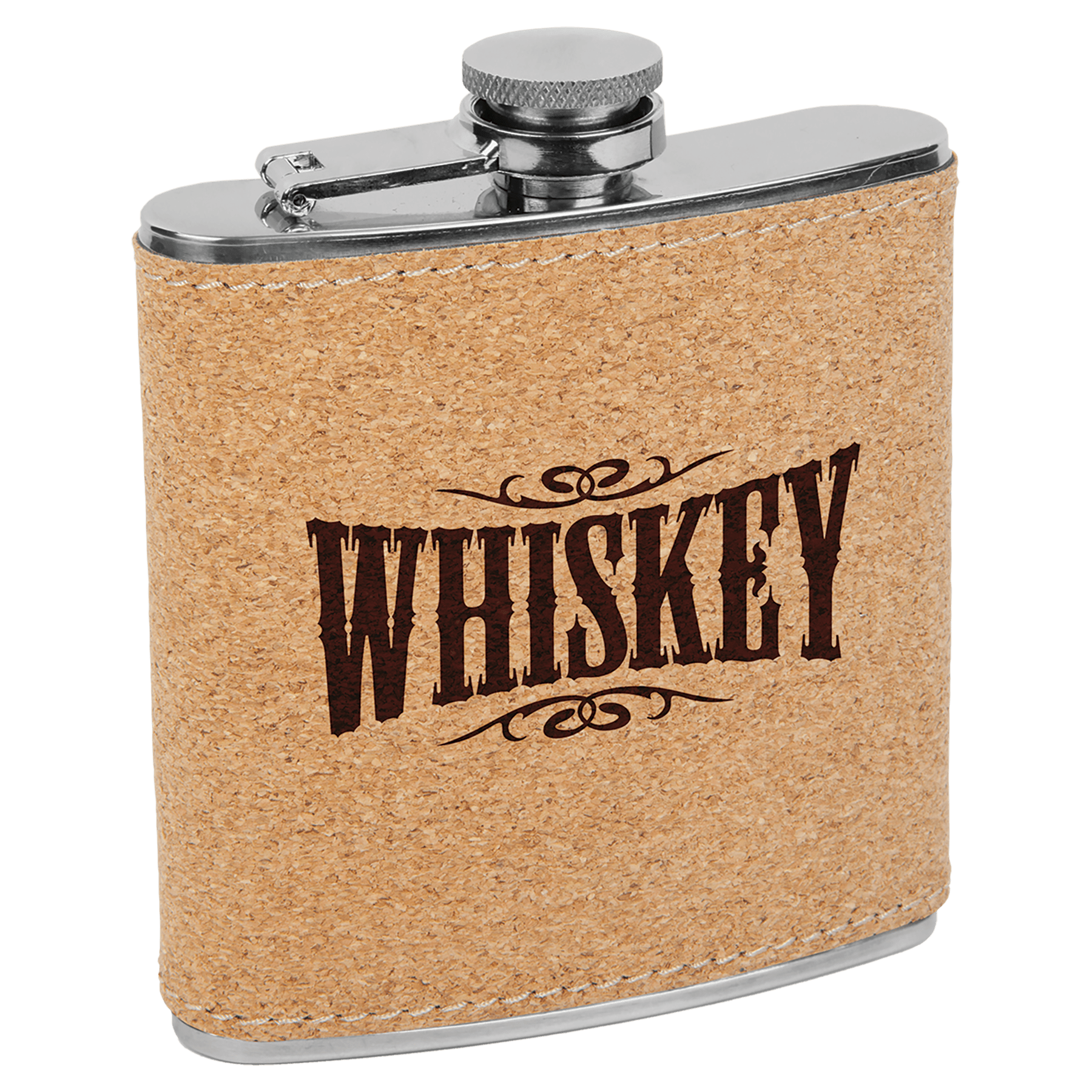 6oz. Cork Stainless Steel Flask 2