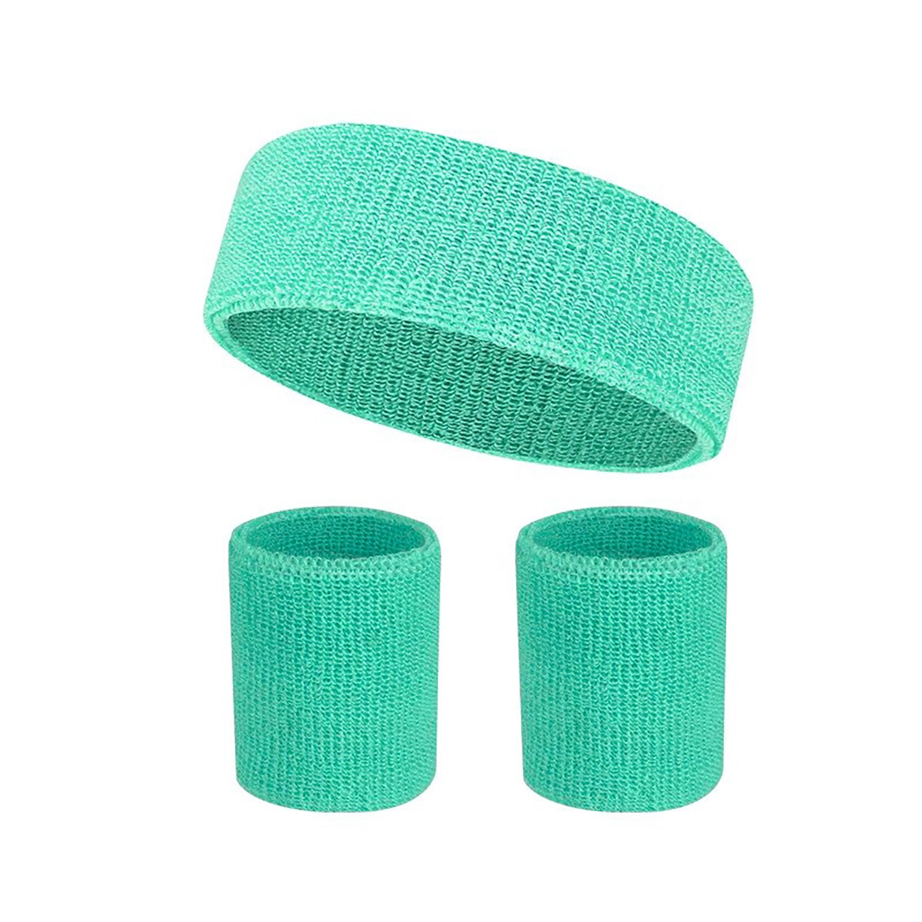Solid Color 3 Pieces Bracer Wristband Sweatband 14