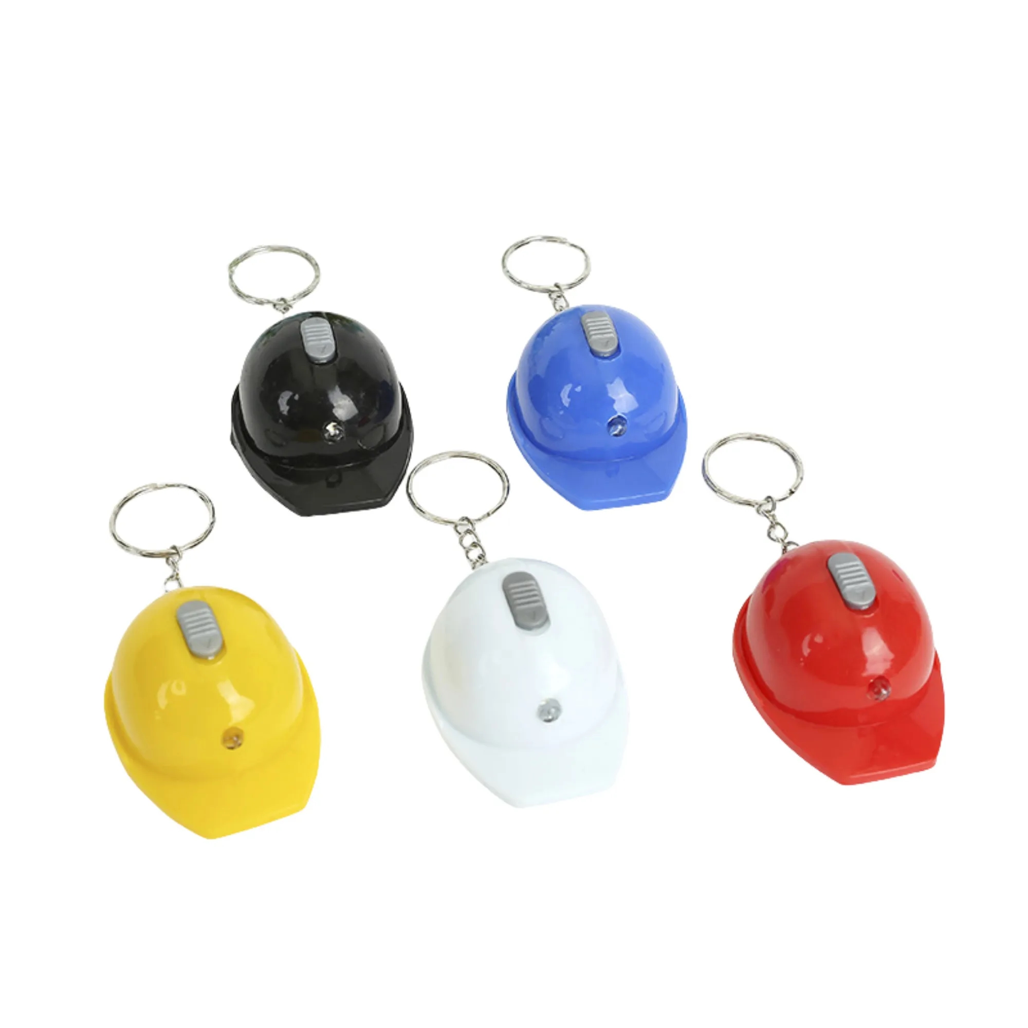 Mini Construction Hat Flashlight Keychain Safety Helmet 1