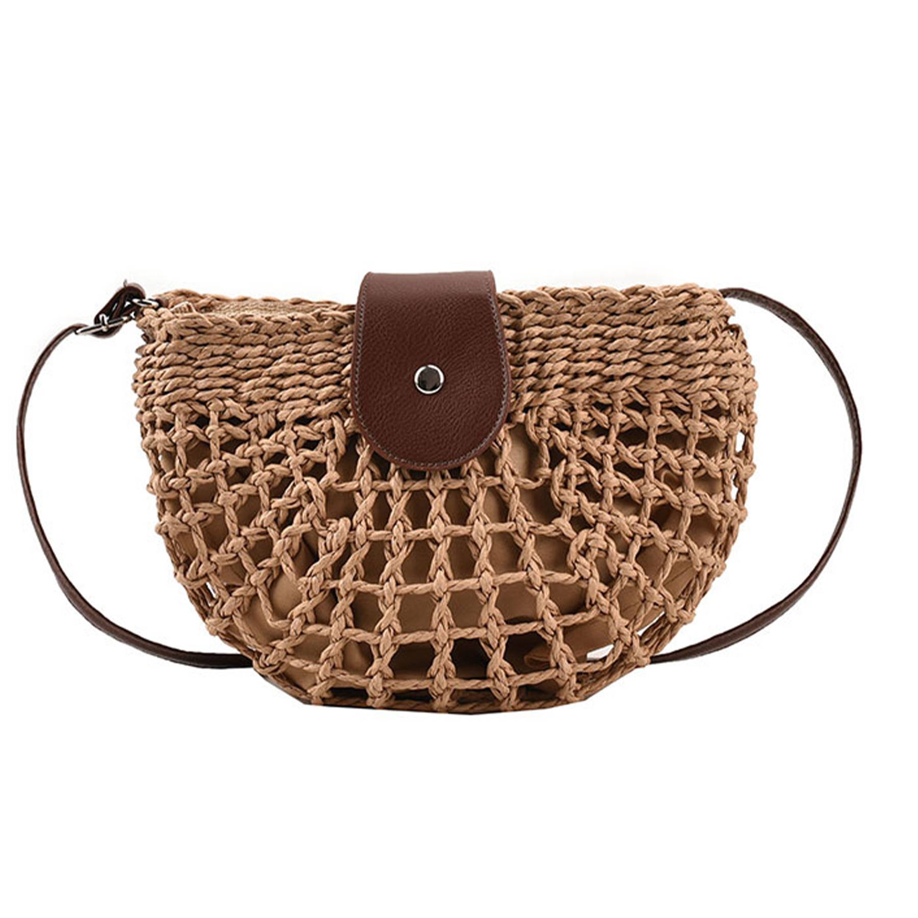 Jute Summer minimalist straw cross-body bag 1