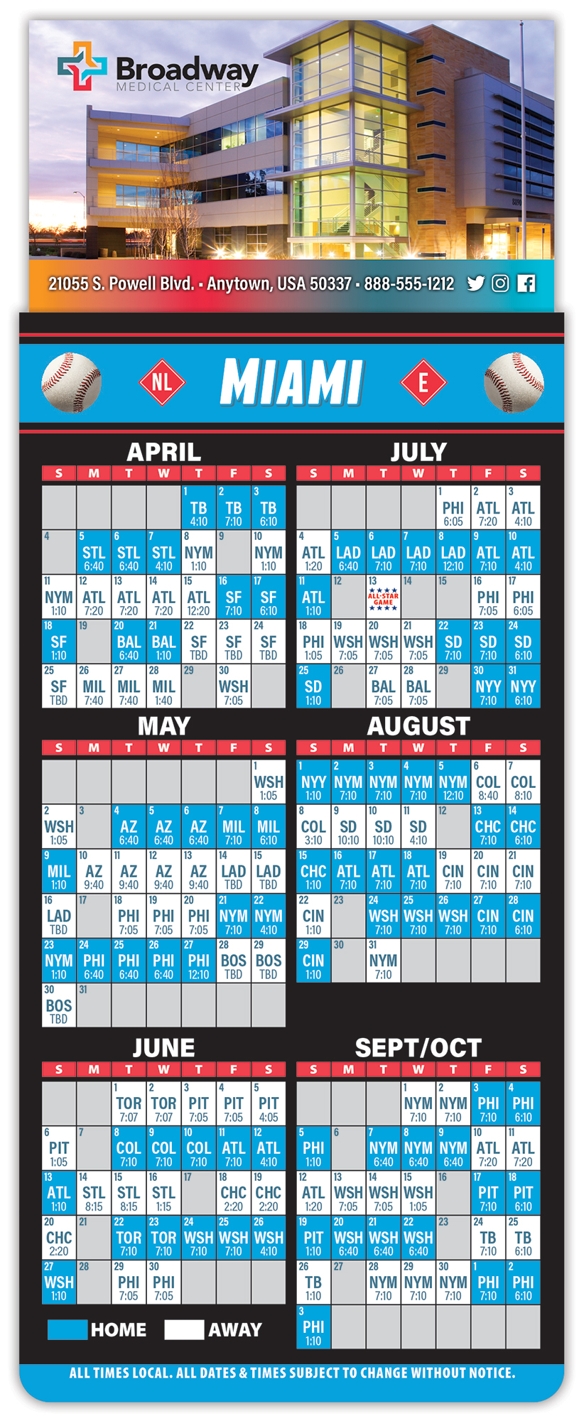 Magna-Card Business Card Magnet - Baseball Schedules (3.5 x 9) 1