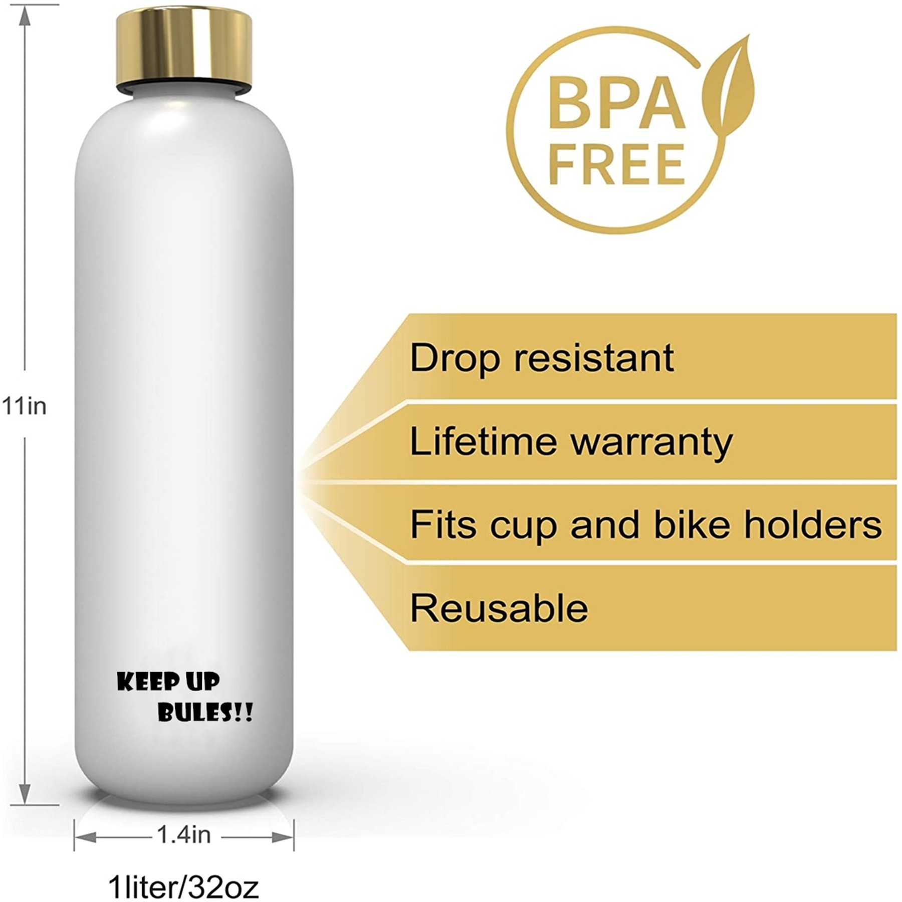 32oz 1 liter Water Bottle With Motivational Time Marker 2