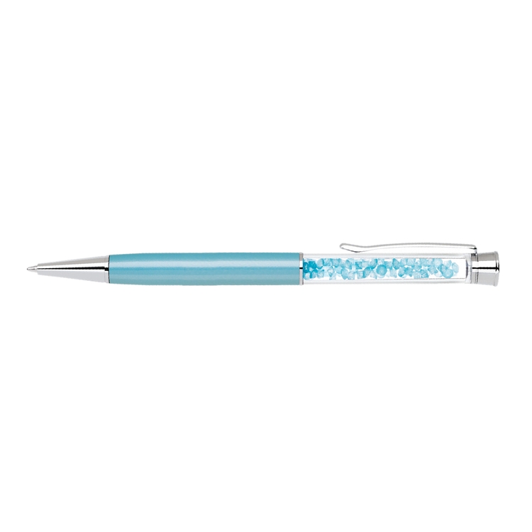 Elegant brass pen with matching crystals and barrel colors 2