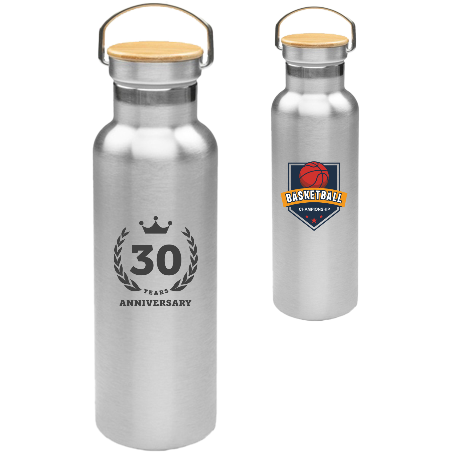 20 oz. BPA free Wood top Insulated Water Bottles w/ Handle 2