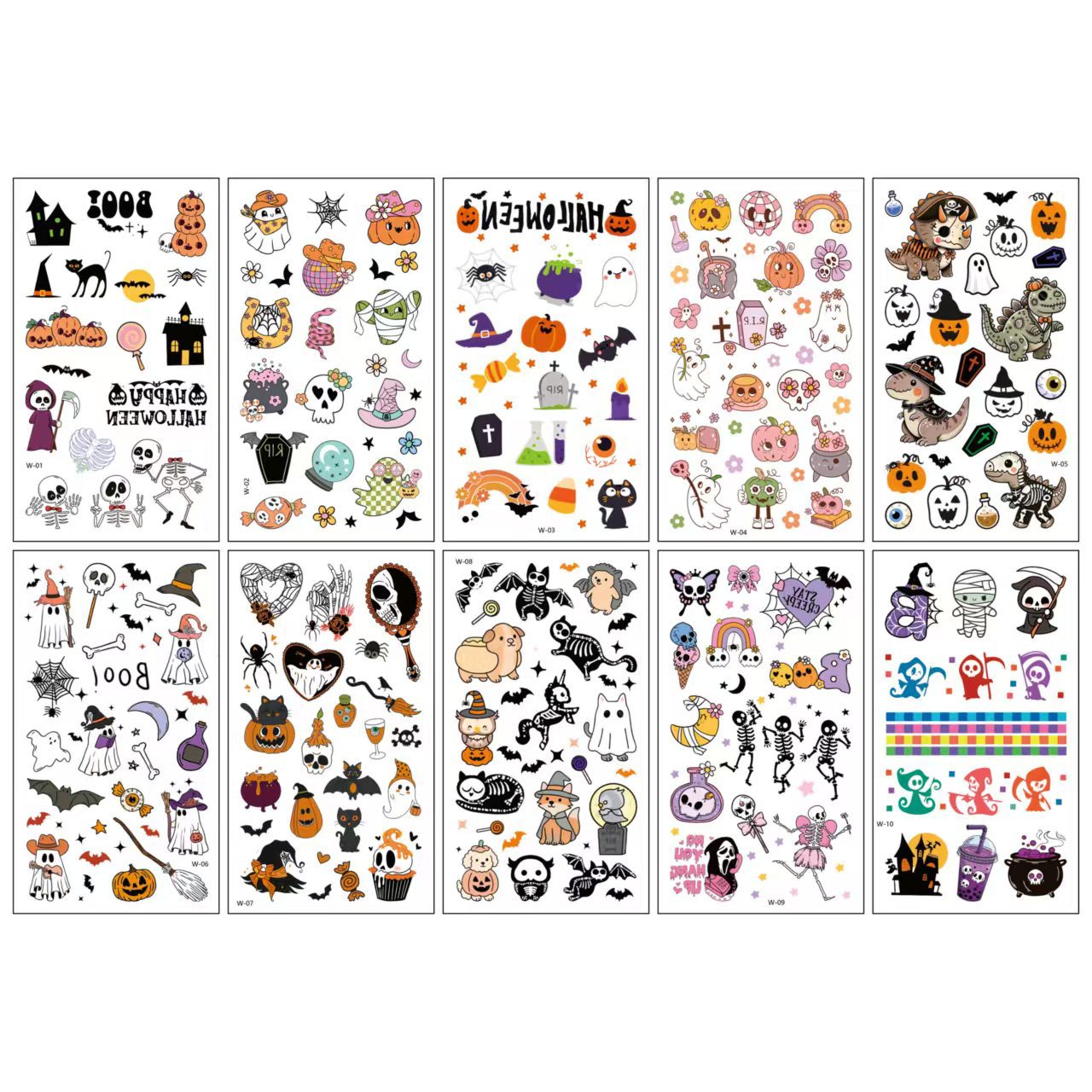 Halloween Temporary Tattoo Set (10 Sheets) 4