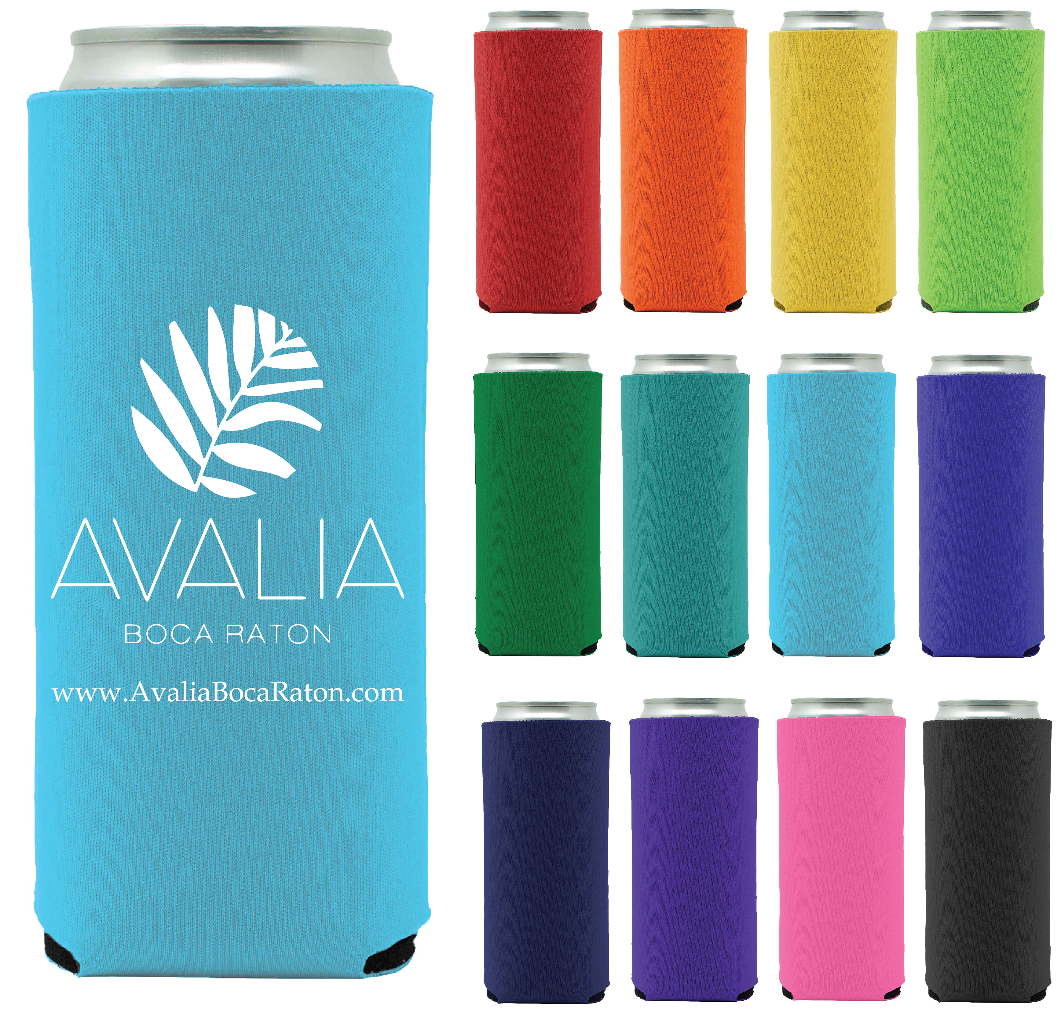 Collapsible 12 oz. Slim Neoprene Can Cooler - Screen Printed 1