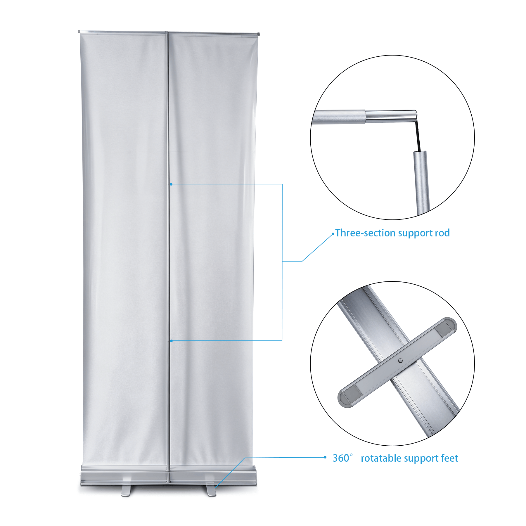 Premium 33.5" X 80" Retractable Aluminum Banner Stand 7