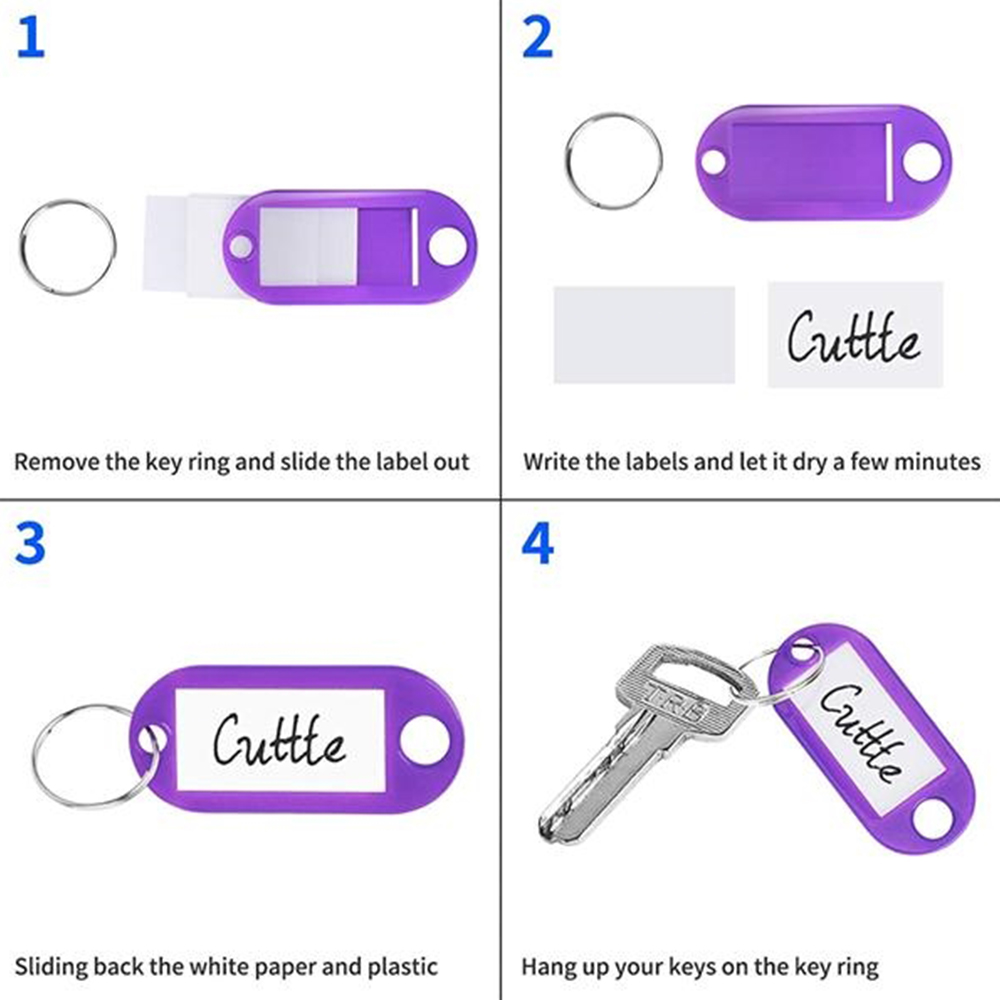 Plastic Key Tags with Container , Ring and Label Window 4