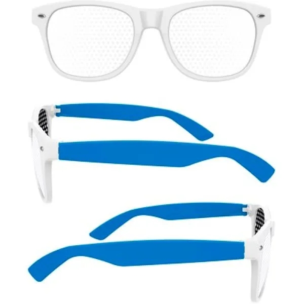 2-Tone Retro Pinhole Sunglasses W/ 1-Color Temple Imprint 5