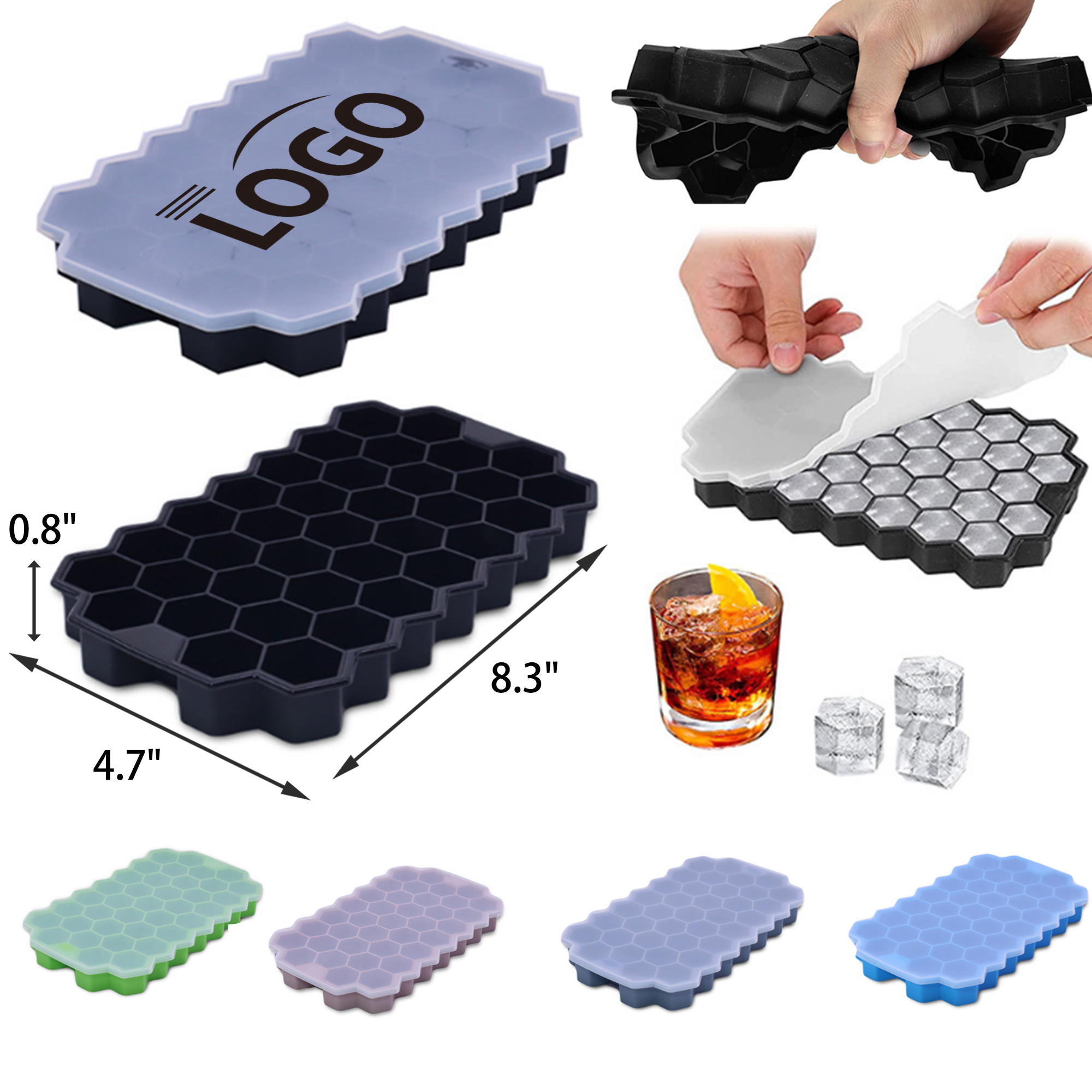 Stylish Silicone Honeycomb Shaped Ice Tray 3